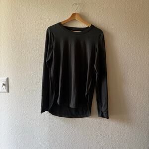 Athleta Long Sleeve Black Cotton Tee Shirt